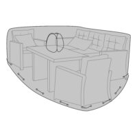 QUVIO Hoes voor Lounge- en Bankstellen – Waterafstotend – Zwart – 210x180x95 cm