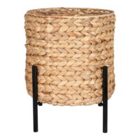 QUVIO Plantenbak – Natuurlijke Vlas – Modern Design – 23,5×23,5×29 cm