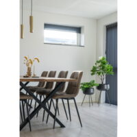 QUVIO Zwarte bloempotten  – Staal – Zwart – Set van 2