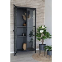 QUVIO Bloempotten – Stijlvol en Duurzaam – Hoogwaardig Staal – Grijs – Set van 2