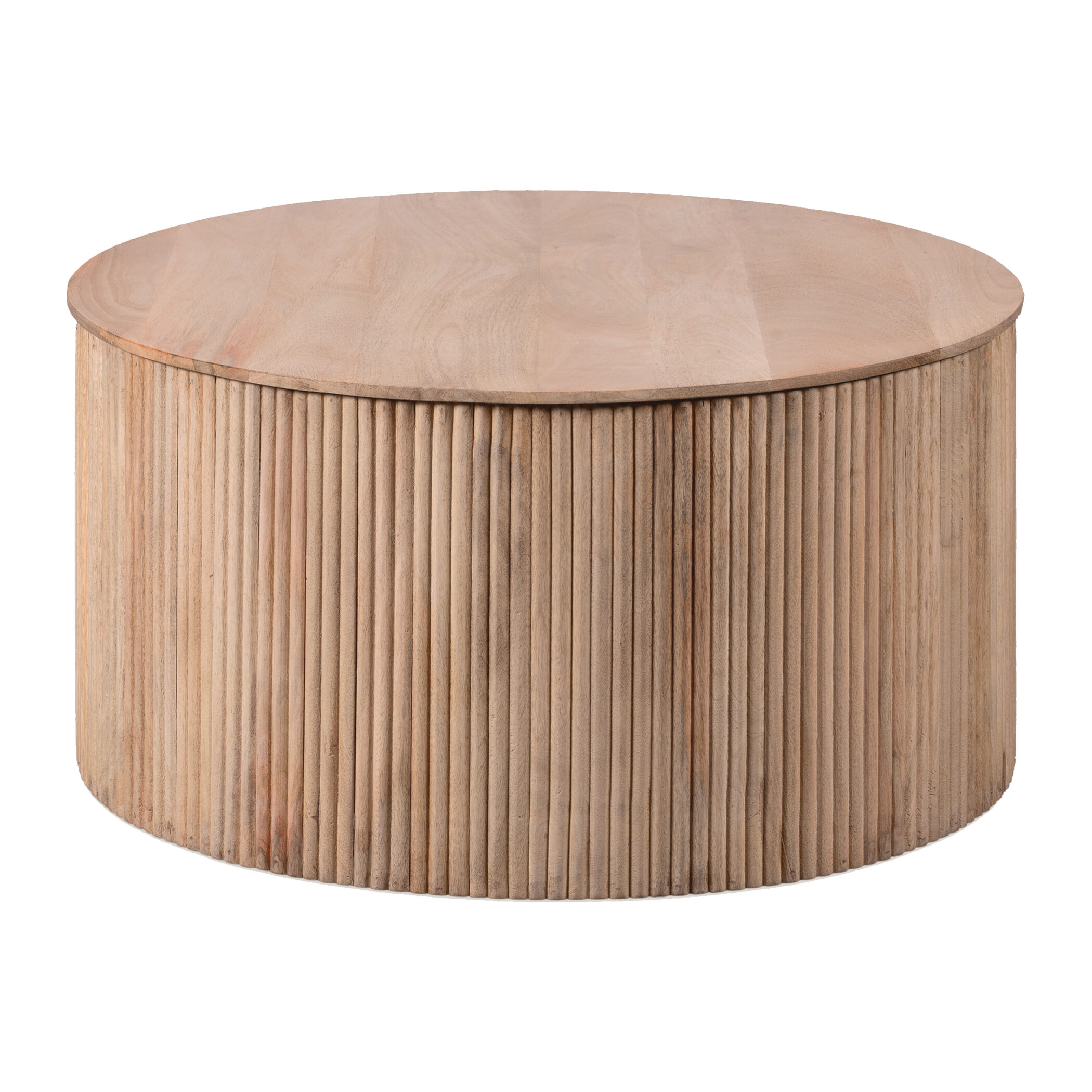 Lewis & Loft Salontafel Lonne - FSC® mangohout - Met opbergruimte - ⌀70 cm - Naturel