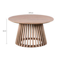Lewis & Loft Salontafel Levi – FSC® mangohout – Rond 70 – Naturel
