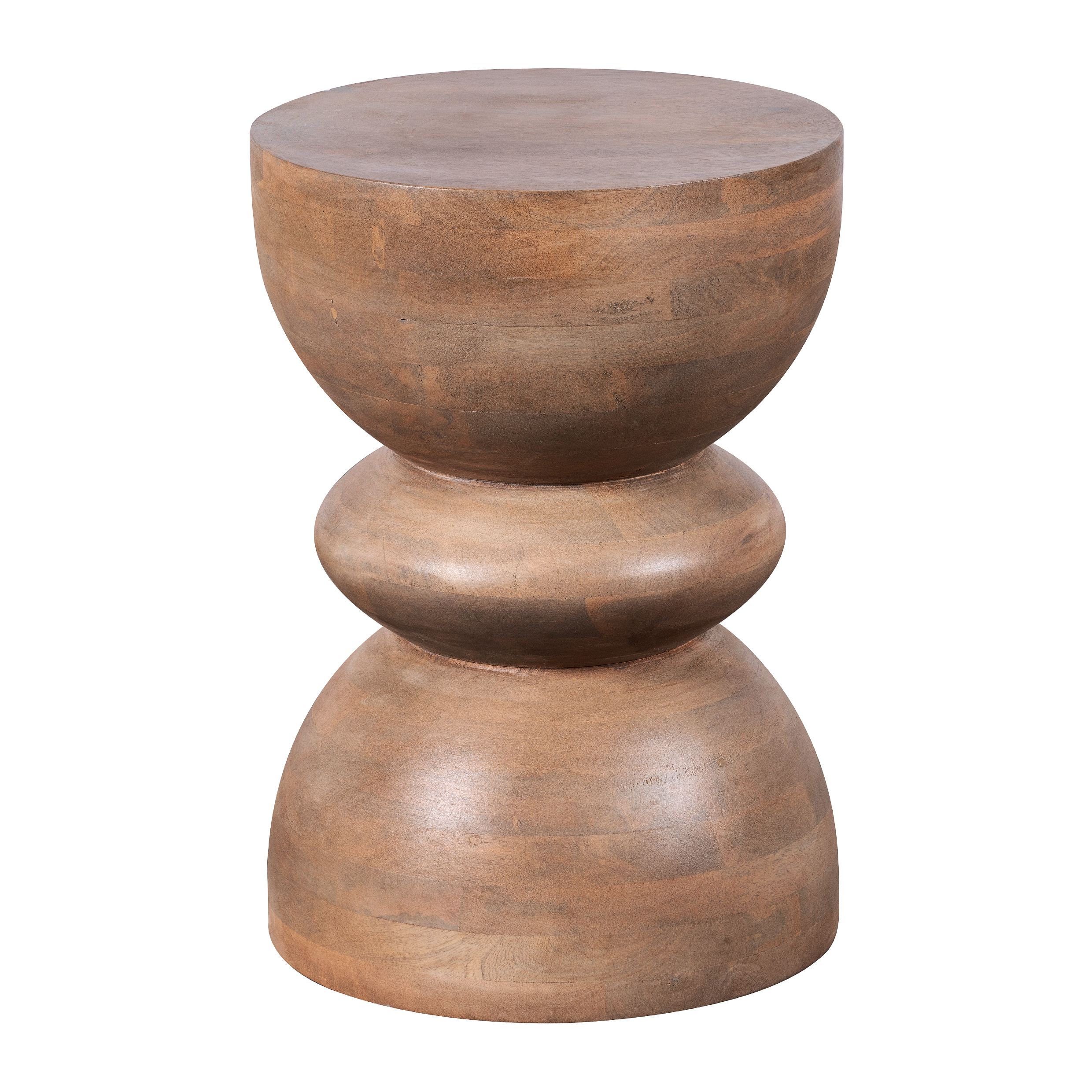 Lewis & Loft Bijzettafel Luis - Gestapeld - FSC® mangohout - Rond ⌀35 - Mat bruin