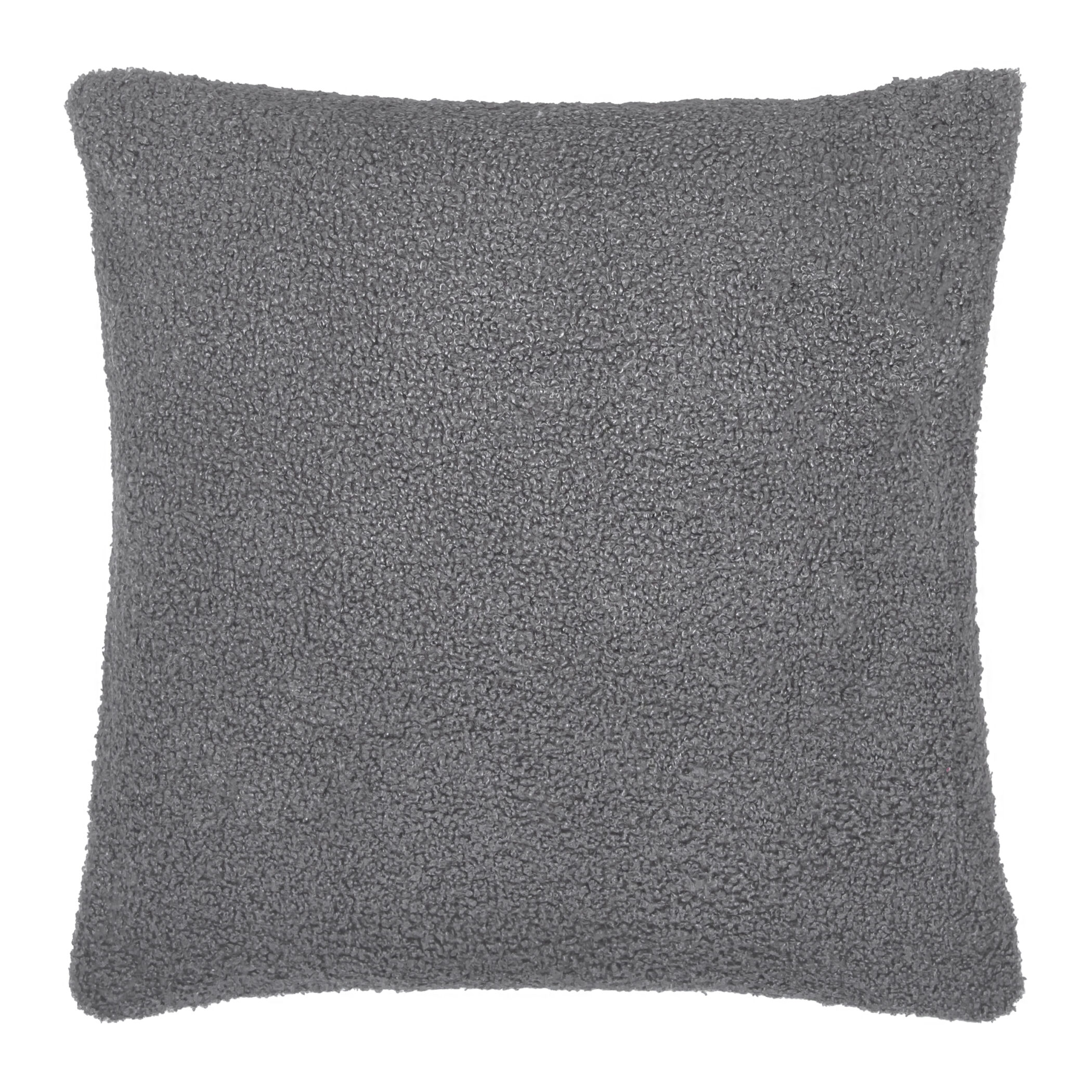 QUVIO Sierkussenhoes teddy - 45x45cm - Donker grijs
