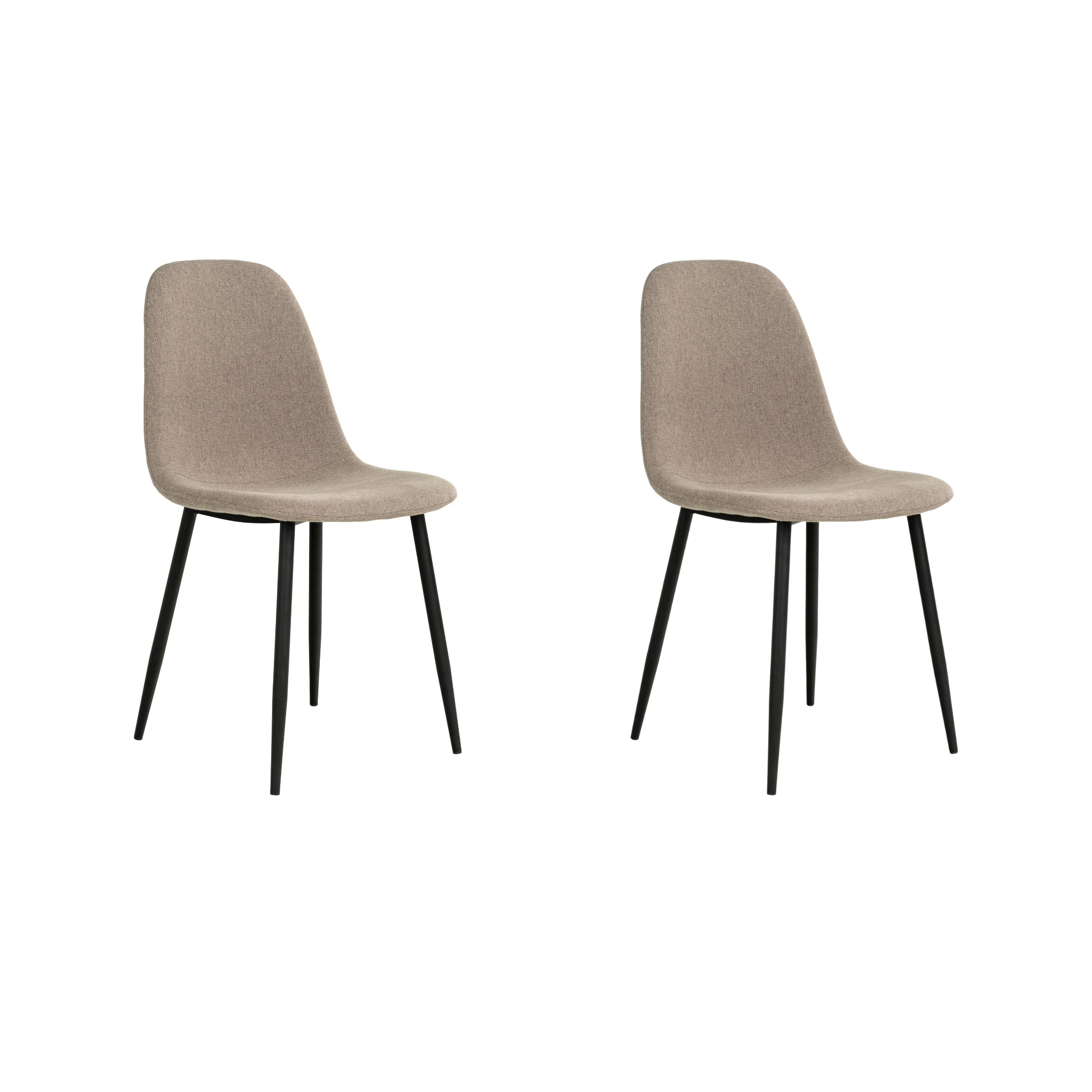 QUVIO Eetkamerstoel Lilly - Polyester - Staal - Lichtbruin - Set van 2