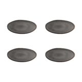 QUVIO Ontbijtborden Selma – Keramiek – Grijs – Diameter 21cm – Set van 4