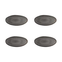 QUVIO Ontbijtborden Selma – Keramiek – Grijs – Diameter 21cm – Set van 4