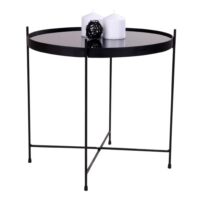 zwarte salontafel, ronde salontafel, salontafel, salontafels, salontafel rond, salontafel staal, tafel,