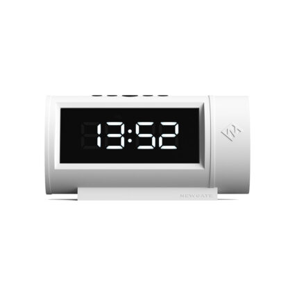 Digital Pil Alarm Clock | White with Black LCD Display - Front