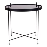 zwarte salontafel, ronde salontafel, salontafel, salontafels, salontafel rond, salontafel staal, tafel,