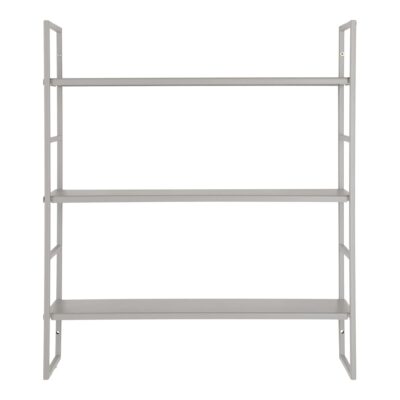 grijze stalen wandrek, wandrek vierkant, wandrek, wandrek grijs, wandrek staal, wandrek 3 planken, stalen wandrek