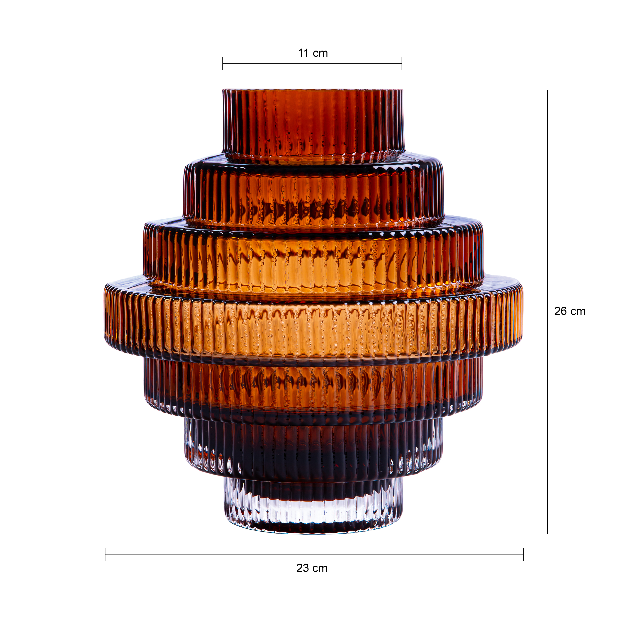 QUVIO Vaas – Glas – Bruin – Maat L