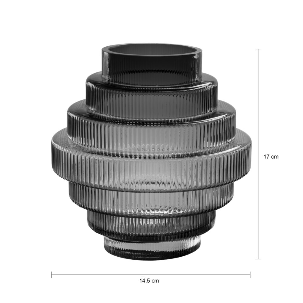 vaasje, grijze vaas, vaas van glas, glazen bloemenvaas, glazen vaas, bloemenvaas,