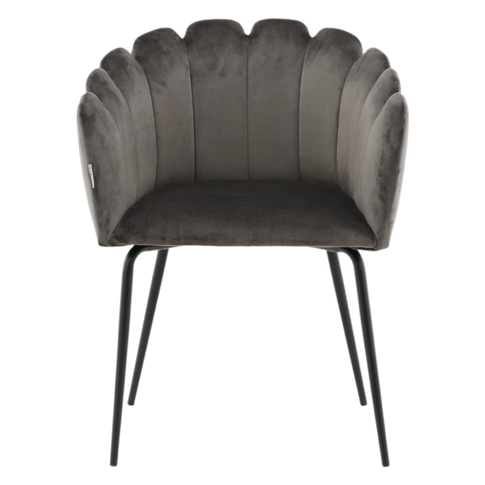 Tumi eetkamerstoel grijs fluweel afbeelding 1