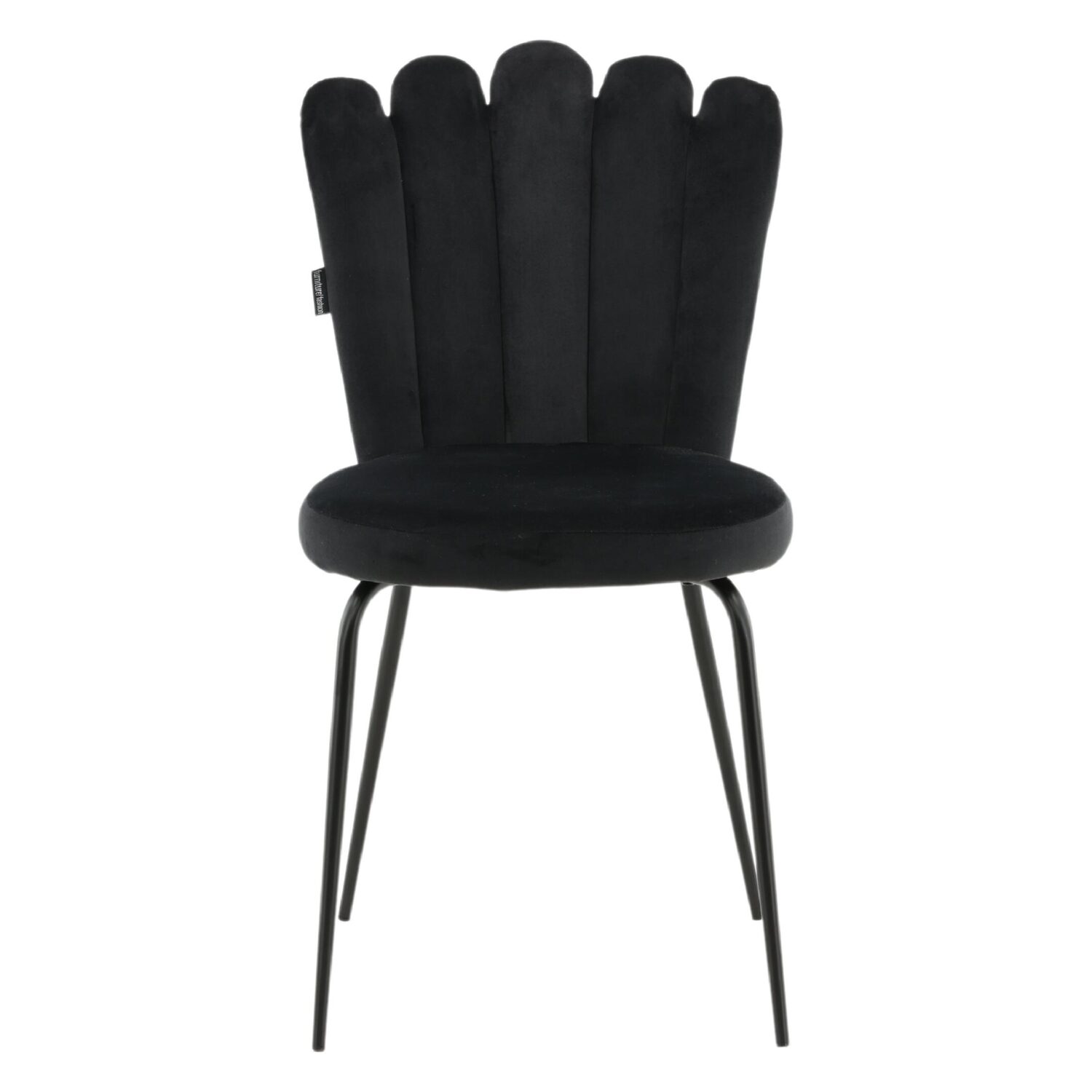 Zwarte fluwelen eetkamerstoelen afbeelding 1