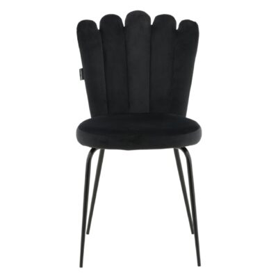 Zwarte fluwelen eetkamerstoelen afbeelding 1