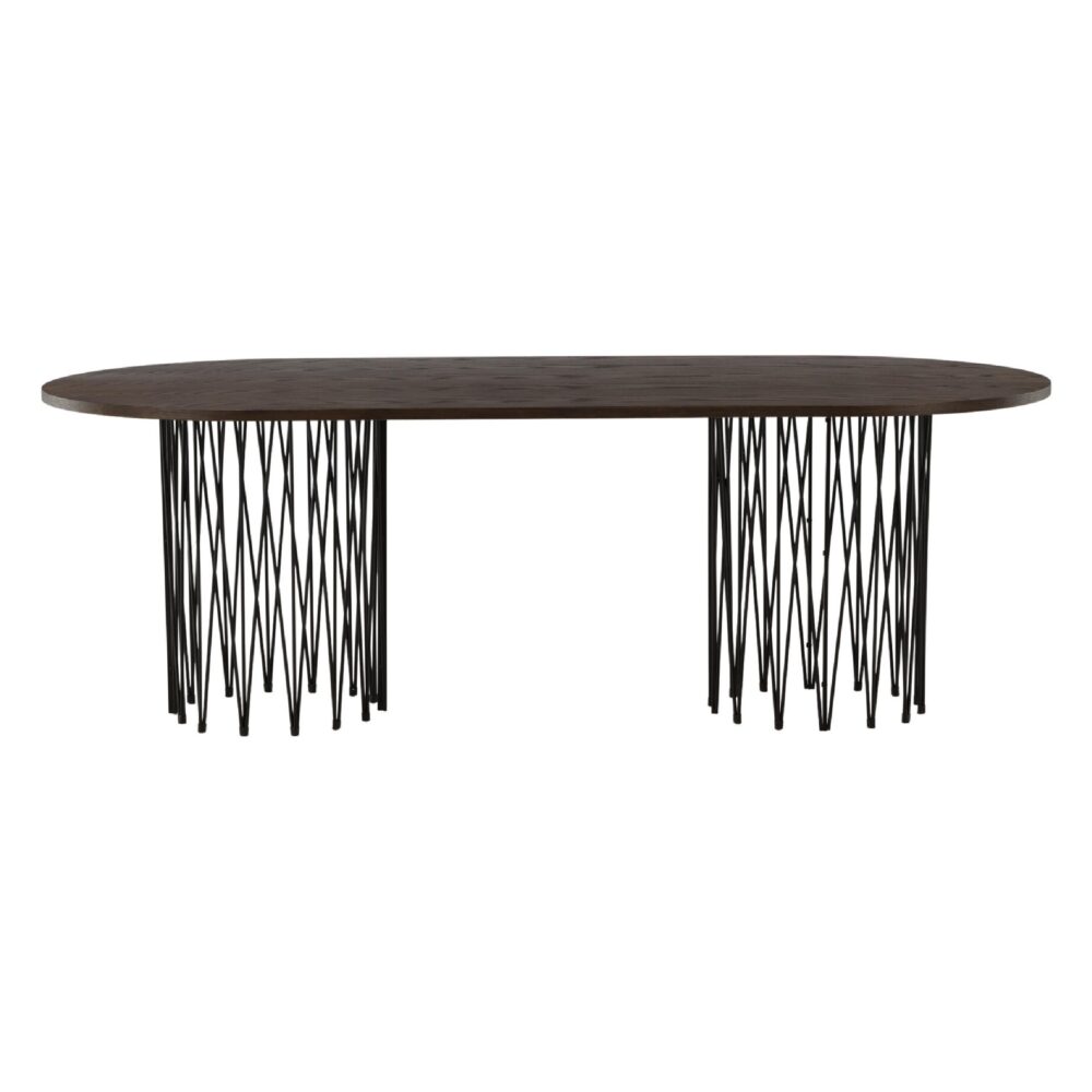 Ovale eettafel zwart mocca fineer afbeelding 1