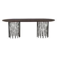 Ovale eettafel zwart mocca fineer afbeelding 1