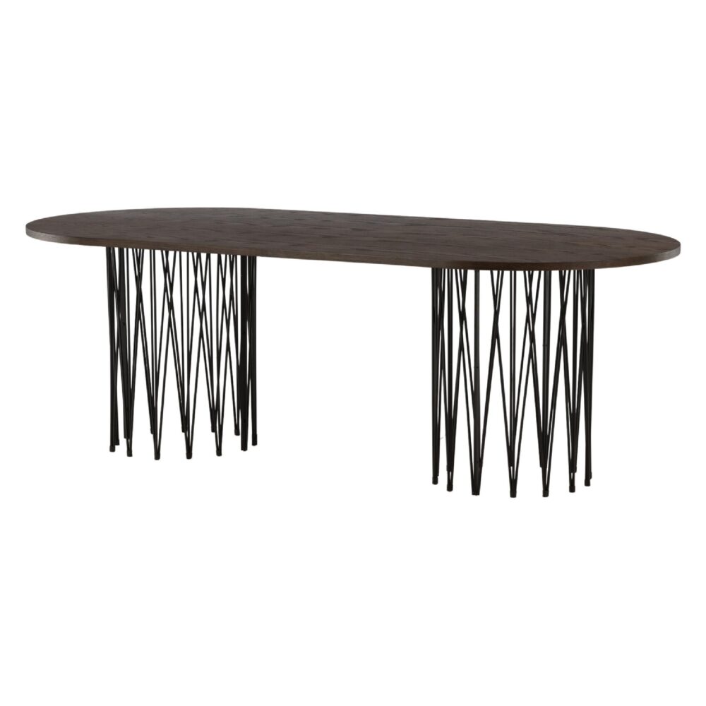 Ovale eettafel zwart mocca fineer afbeelding 2