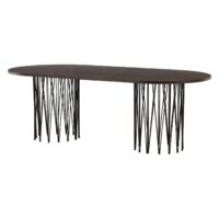 Ovale eettafel zwart mocca fineer afbeelding 2