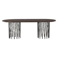 Ovale eettafel zwart mocca fineer afbeelding 7