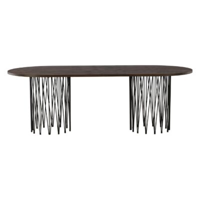 Ovale eettafel zwart mocca fineer afbeelding 7