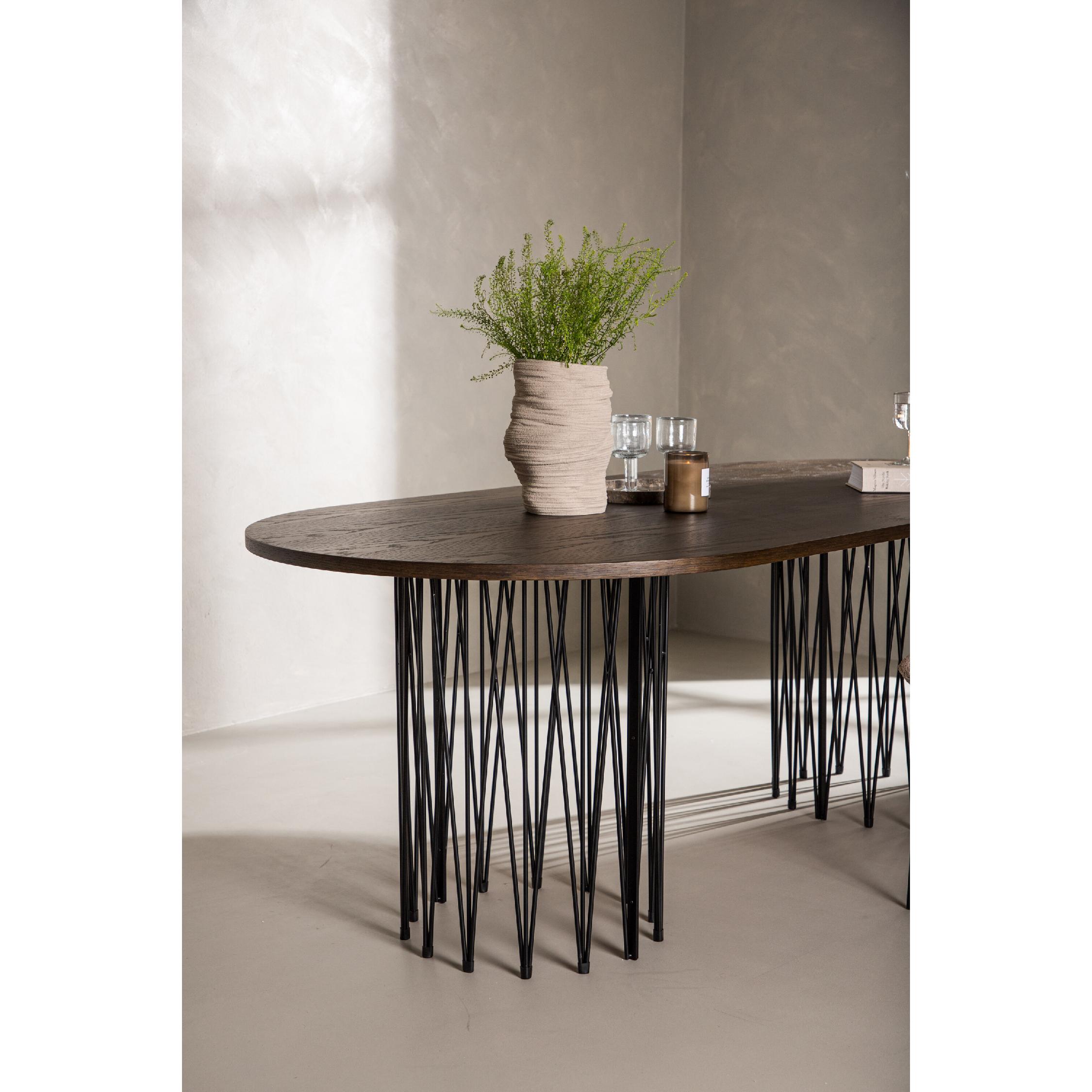 Ovale eettafel zwart mocca fineer afbeelding 18