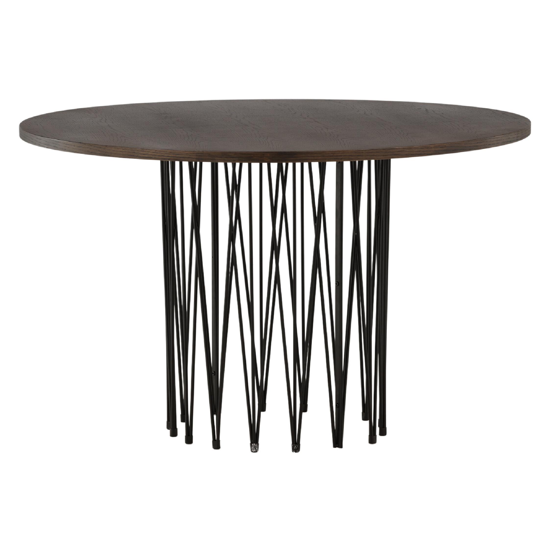Ronde eettafel zwart mocca fineer afbeelding 2