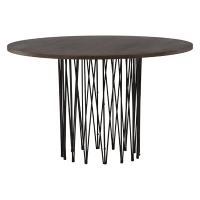 Ronde eettafel zwart mocca fineer afbeelding 9