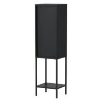 Industriële hoge smalle kast zwart staal glas afbeelding 8