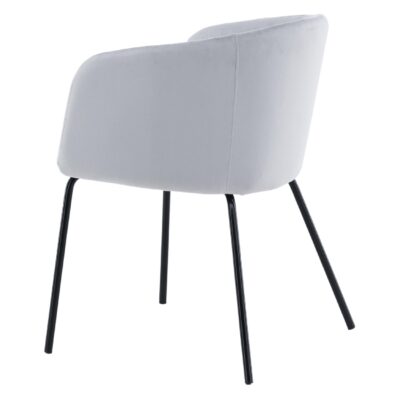 Moderne eetkamerstoel fluweel zwart lichtgrijs afbeelding 5