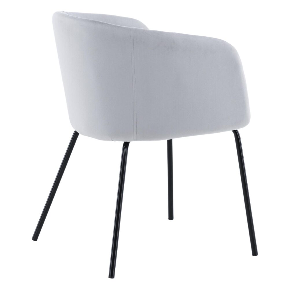 Moderne eetkamerstoel fluweel zwart lichtgrijs afbeelding 9