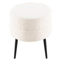 Yomo Poef Zwart Offwhite Teddy afbeelding 10