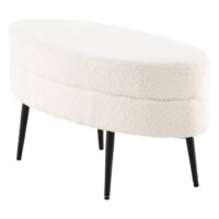 Yomo Poef Zwart Offwhite Teddy afbeelding 3