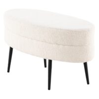 Yomo Poef Zwart Offwhite Teddy afbeelding 9