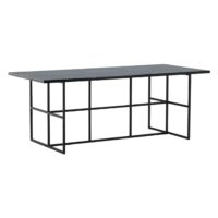 Industriële eettafel zwart glas afbeelding 12