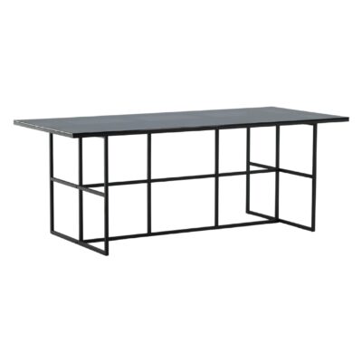 Industriële eettafel zwart glas afbeelding 12