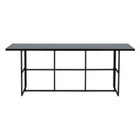 Industriële eettafel zwart glas afbeelding 1