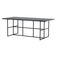 Industriële eettafel zwart glas afbeelding 2