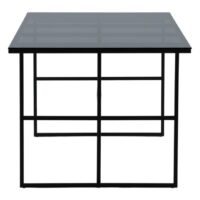 Industriële eettafel zwart glas afbeelding 4
