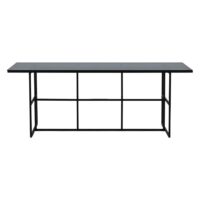 Industriële eettafel zwart glas afbeelding 7