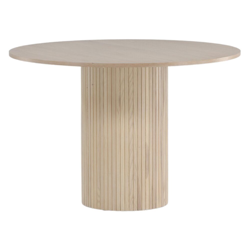 Ronde eettafel whitewash fineer afbeelding 3