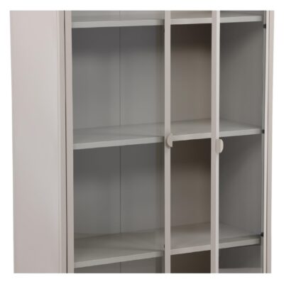 Elegante vitrinekast beige staal afbeelding 14