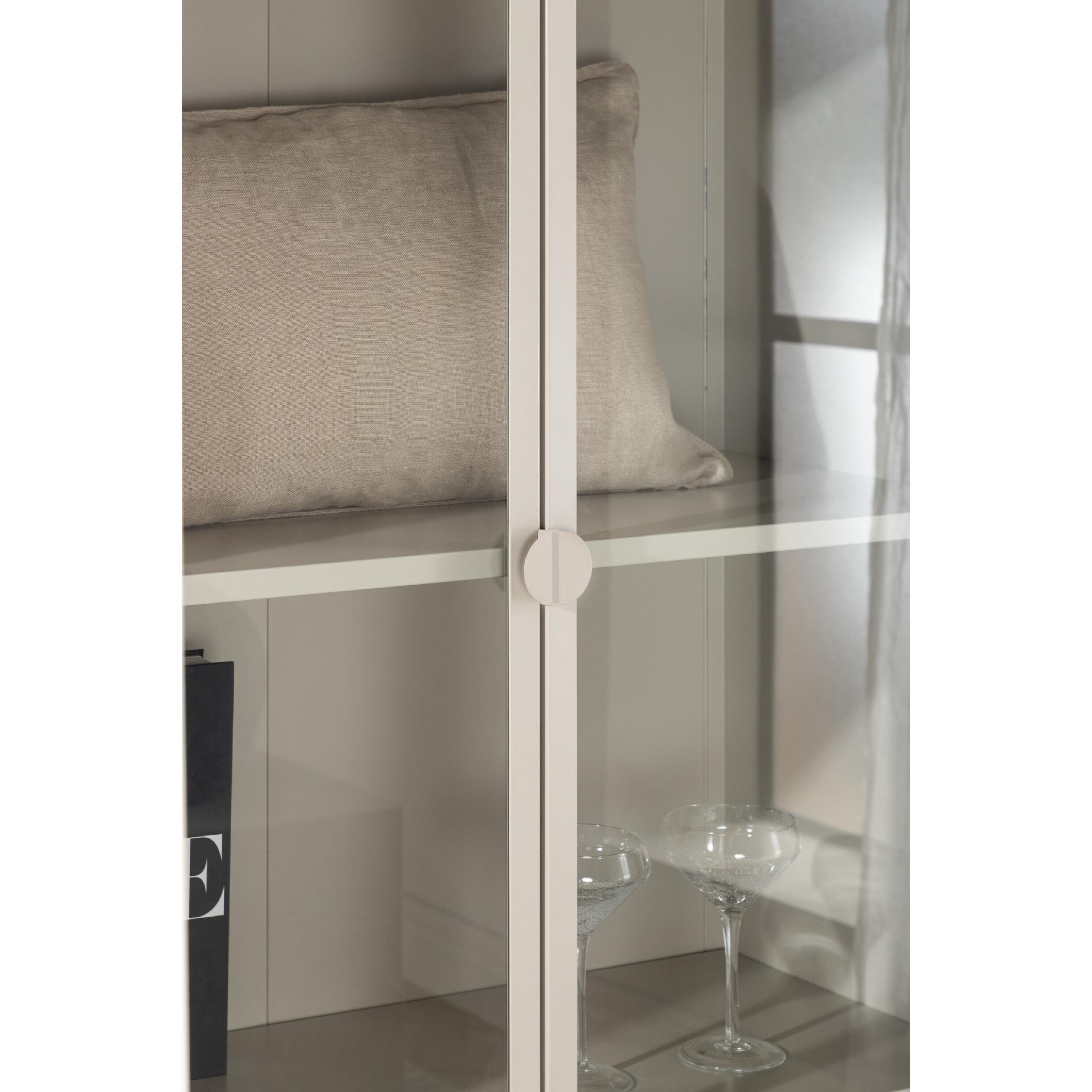 Elegante vitrinekast beige staal afbeelding 18