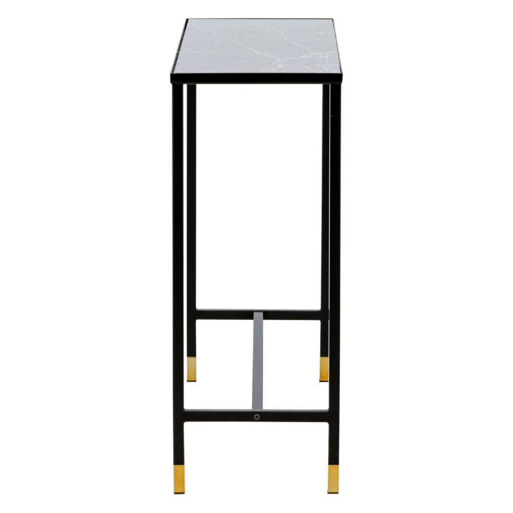 Bijzettafel zwart messing glas staal afbeelding 10