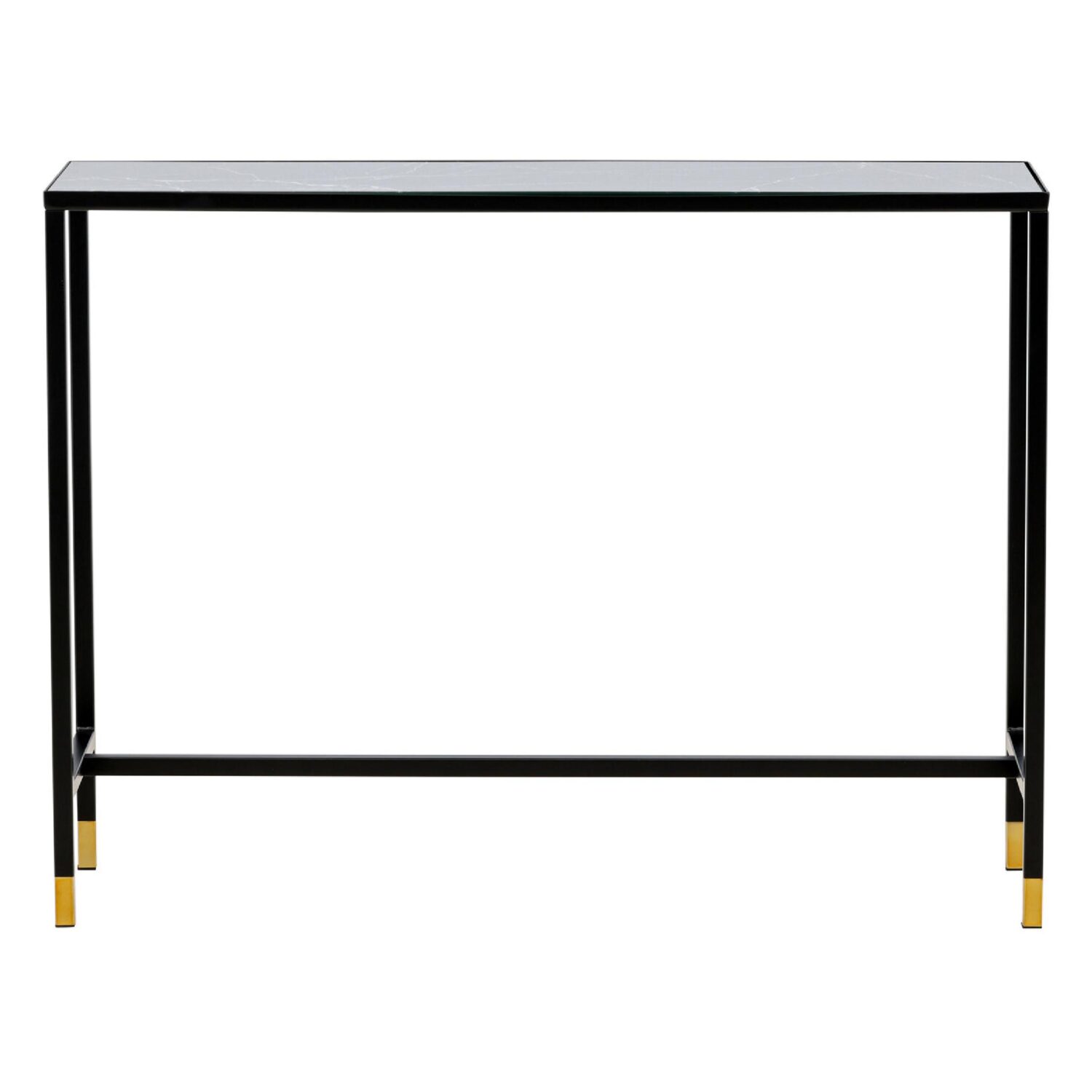 Bijzettafel zwart messing glas staal afbeelding 1