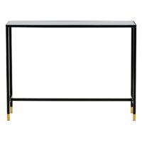 Bijzettafel zwart messing glas staal afbeelding 1