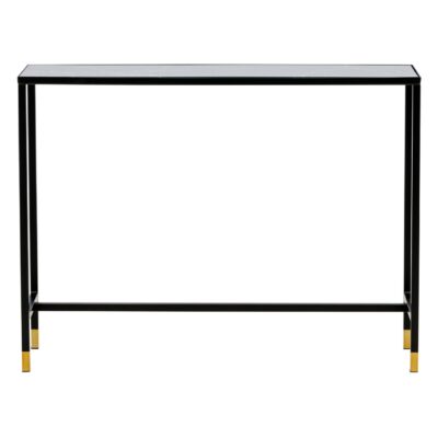 Bijzettafel zwart messing glas staal afbeelding 1