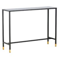 Bijzettafel zwart messing glas staal afbeelding 6