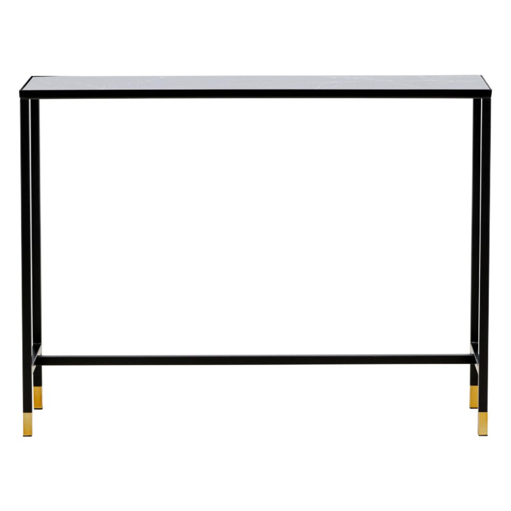 Bijzettafel zwart messing glas staal afbeelding 7